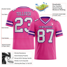 Laden Sie das Bild in den Galerie-Viewer, Custom Pink White-Purple Mesh Authentic Football Jersey
