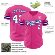 Load image into Gallery viewer, Custom Pink White-Royal Authentic Baseball Jersey
