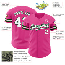 Laden Sie das Bild in den Galerie-Viewer, Custom Pink White-Green Authentic Baseball Jersey
