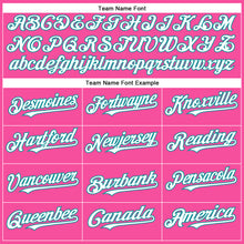 Load image into Gallery viewer, Custom Pink White-Teal Authentic Baseball Jersey
