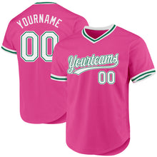 Laden Sie das Bild in den Galerie-Viewer, Custom Pink White-Kelly Green Authentic Throwback Baseball Jersey

