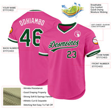 Load image into Gallery viewer, Custom Pink Green-White Authentic Throwback Baseball Jersey
