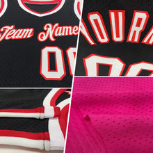 Laden Sie das Bild in den Galerie-Viewer, Custom Pink White-Black Authentic Throwback Basketball Jersey
