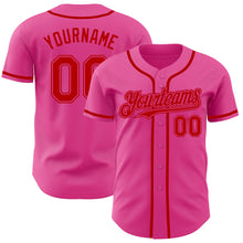 Laden Sie das Bild in den Galerie-Viewer, Custom Pink Red Authentic Baseball Jersey
