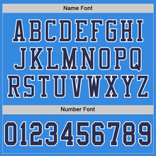 Загрузить изображение в средство просмотра галереи, Custom Powder Blue Navy-White Mesh Authentic Throwback Football Jersey
