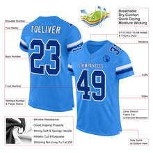 Charger l&#39;image dans la galerie, Custom Powder Blue Royal-White Mesh Authentic Football Jersey
