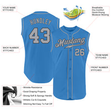Load image into Gallery viewer, Custom Powder Blue Gray-Steel Gray Authentic Sleeveless Baseball Jersey
