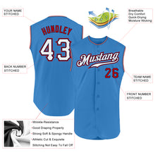 Load image into Gallery viewer, Custom Powder Blue White-Red Authentic Sleeveless Baseball Jersey

