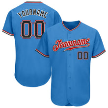 Load image into Gallery viewer, Custom Powder Blue Black-Red Authentic Baseball Jersey
