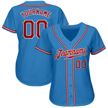 Load image into Gallery viewer, Custom Powder Blue Red-White Authentic Baseball Jersey
