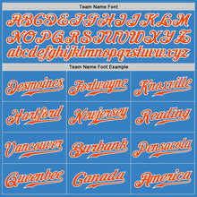 Load image into Gallery viewer, Custom Powder Blue Orange-White Authentic Baseball Jersey
