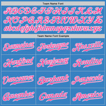 Load image into Gallery viewer, Custom Powder Blue Pink-White Authentic Baseball Jersey
