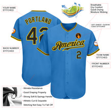 Laden Sie das Bild in den Galerie-Viewer, Custom Powder Blue Black-Gold Authentic Baseball Jersey
