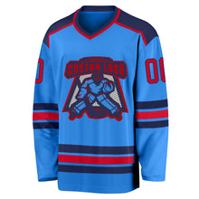Laden Sie das Bild in den Galerie-Viewer, Custom Powder Blue Red-Navy Hockey Jersey
