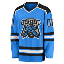 Charger l&#39;image dans la galerie, Custom Powder Blue Black-White Hockey Jersey
