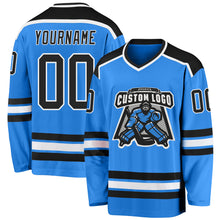 Charger l&#39;image dans la galerie, Custom Powder Blue Black-White Hockey Jersey
