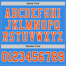 Load image into Gallery viewer, Custom Powder Blue Orange-White Mesh Authentic Football Jersey
