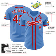 Laden Sie das Bild in den Galerie-Viewer, Custom Powder Blue Red-White Authentic Baseball Jersey
