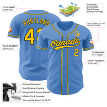 Laden Sie das Bild in den Galerie-Viewer, Custom Powder Blue Yellow-Black Authentic Baseball Jersey
