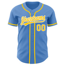 Laden Sie das Bild in den Galerie-Viewer, Custom Powder Blue Yellow-White Authentic Baseball Jersey
