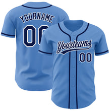 Charger l&#39;image dans la galerie, Custom Powder Blue Navy-White Authentic Baseball Jersey
