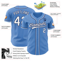 Load image into Gallery viewer, Custom Powder Blue White-Navy Authentic Baseball Jersey
