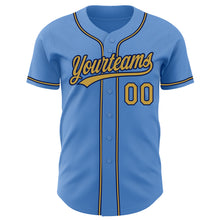 Laden Sie das Bild in den Galerie-Viewer, Custom Powder Blue Old Gold-Navy Authentic Baseball Jersey
