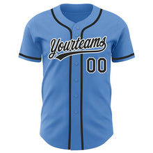 Laden Sie das Bild in den Galerie-Viewer, Custom Powder Blue Black-White Authentic Baseball Jersey
