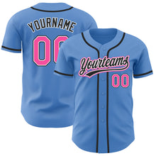 Laden Sie das Bild in den Galerie-Viewer, Custom Powder Blue Pink-Black Authentic Baseball Jersey

