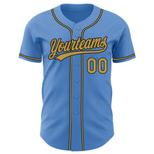 Laden Sie das Bild in den Galerie-Viewer, Custom Powder Blue Old Gold-Black Authentic Baseball Jersey
