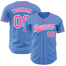 Laden Sie das Bild in den Galerie-Viewer, Custom Powder Blue Pink-White Authentic Baseball Jersey
