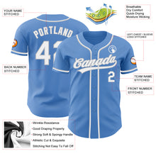 Laden Sie das Bild in den Galerie-Viewer, Custom Powder Blue White-Gray Authentic Baseball Jersey
