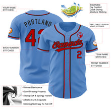 Laden Sie das Bild in den Galerie-Viewer, Custom Powder Blue Red-Black Authentic Baseball Jersey
