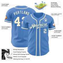 Load image into Gallery viewer, Custom Powder Blue Cream Authentic Baseball Jersey
