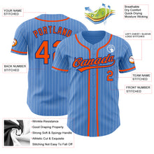 Laden Sie das Bild in den Galerie-Viewer, Custom Powder Blue White Pinstripe Orange-Royal Authentic Baseball Jersey
