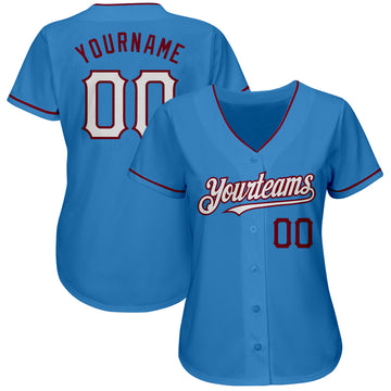 Custom Powder Blue Baseball Jerseys Women's Men's Youth