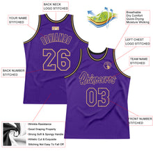 Load image into Gallery viewer, Custom Purple Purple-Old Gold Authentic Throwback Basketball Jersey
