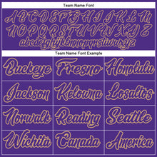 Load image into Gallery viewer, Custom Purple Purple-Old Gold Authentic Throwback Basketball Jersey
