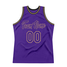 Load image into Gallery viewer, Custom Purple Purple-Old Gold Authentic Throwback Basketball Jersey
