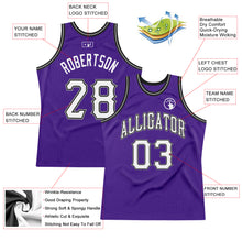 Загрузить изображение в средство просмотра галереи, Custom Purple White-Black Authentic Throwback Basketball Jersey
