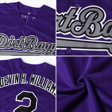 Laden Sie das Bild in den Galerie-Viewer, Custom Purple Light Blue-Pink Authentic Baseball Jersey
