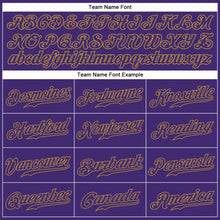 Load image into Gallery viewer, Custom Purple Purple-Old Gold Authentic Baseball Jersey
