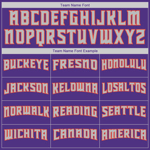 Custom Purple Orange-Gray Authentic Baseball Jersey