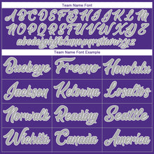 Load image into Gallery viewer, Custom Purple White-Gray Authentic Baseball Jersey
