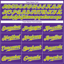 Load image into Gallery viewer, Custom Purple Gold-Kelly Green Authentic Baseball Jersey
