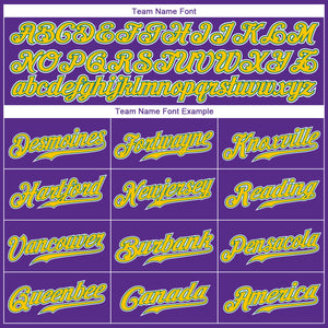 Custom Purple Gold-Kelly Green Authentic Baseball Jersey