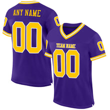 Laden Sie das Bild in den Galerie-Viewer, Custom Purple Gold-White Mesh Authentic Throwback Football Jersey
