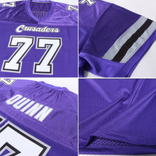 Load image into Gallery viewer, Custom Purple White-Gray Mesh Authentic Football Jersey
