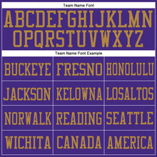 Load image into Gallery viewer, Custom Purple Purple-Old Gold Mesh Authentic Football Jersey
