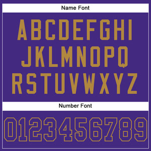 Custom Purple Purple-Old Gold Mesh Authentic Football Jersey